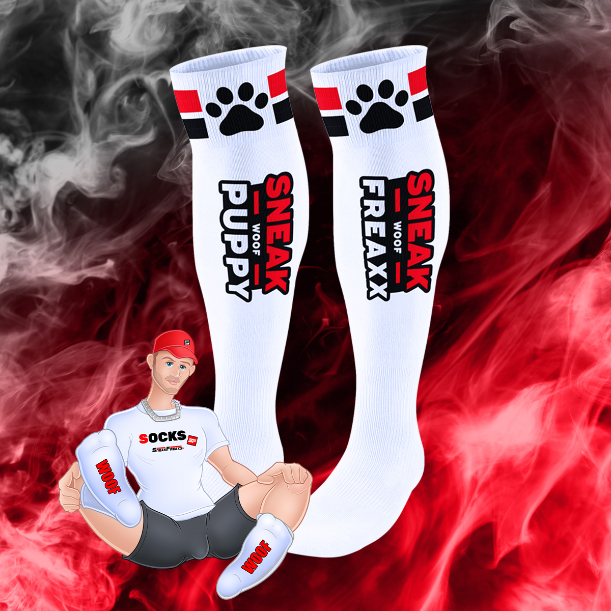 PUPPY TUBE WHITE RED