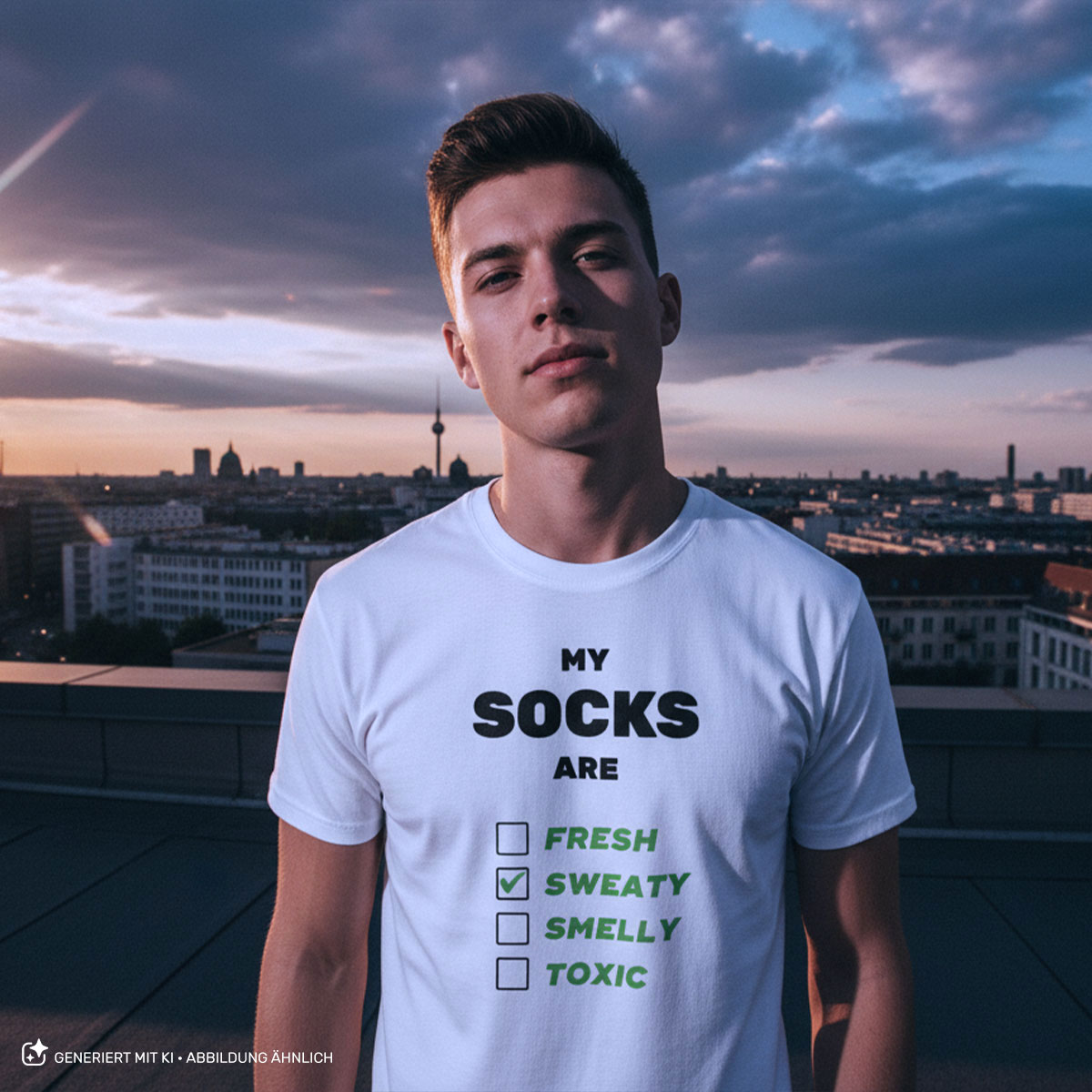 T-SHIRT - MY SOCKS ARE - WEISS